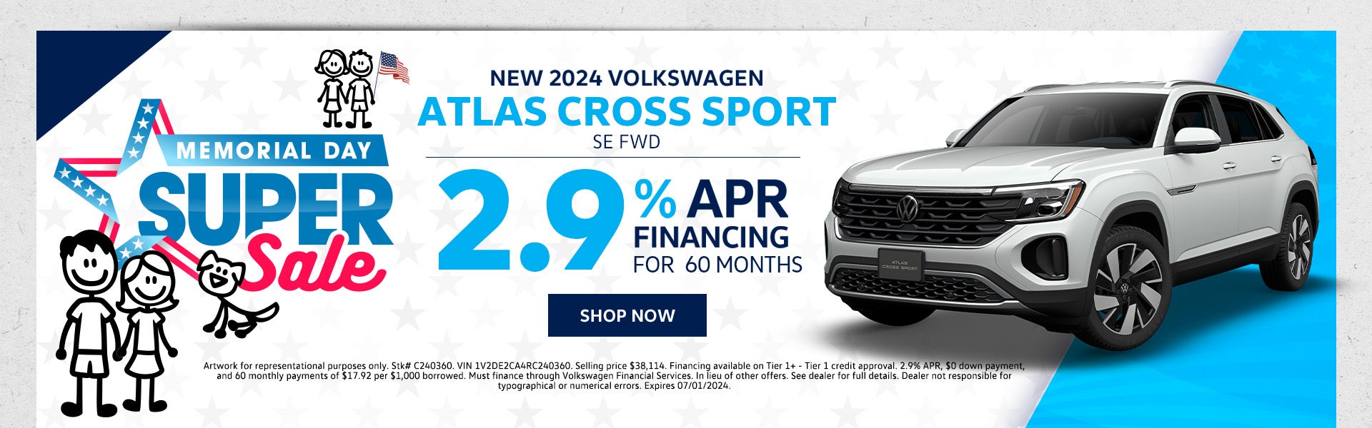 New 2024 VW Atlas Cross Sport SE FWD
