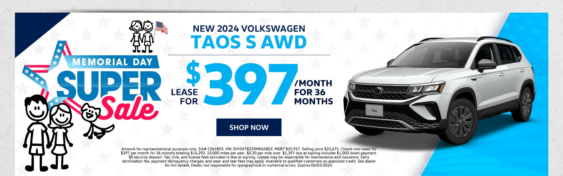 New 2024 VW Taos S AWD
