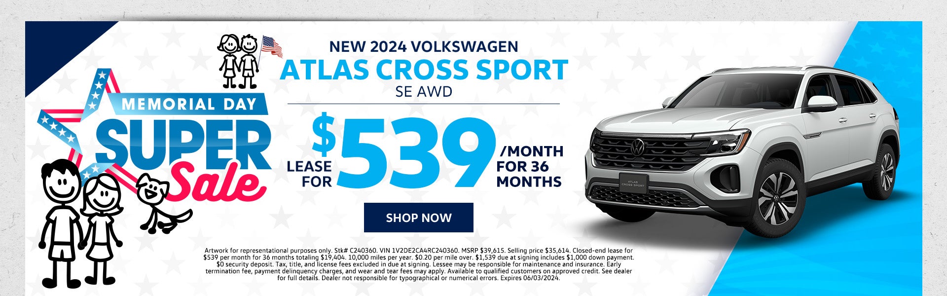New 2024 VW Atlas Cross Sport SE AWD