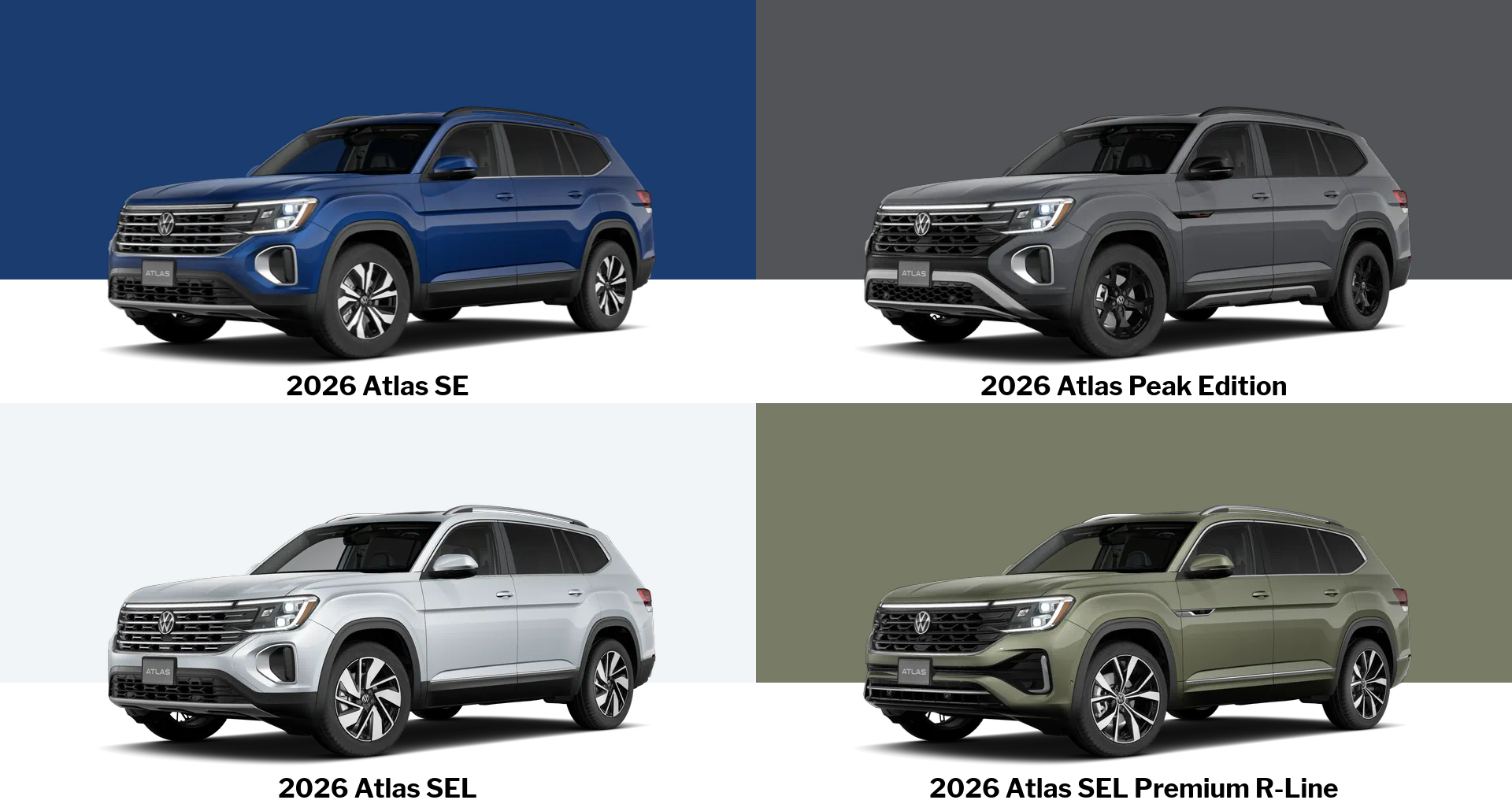 2026 Volkswagen Atlas Trim Comparison