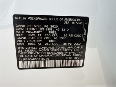 2025 Volkswagen Atlas Cross Sport 2.0T SEL Premium R-Line